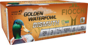 Fiocchi 283GB4 Golden Waterfowl Bismuth 28 Gauge 3″ 15/16 oz 4 Shot 10rd Box
