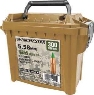 WINCHESTER USA 5.56X45 62GR 300RD AMMO CAN GREEN TIP