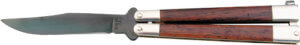 BEAR & SON BUTTERFLY KNIFE 3.5 ROSEWOOD BLACK BLADE