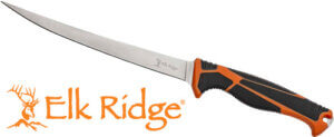 MC ELK RIDGE TREK 7 FILLET KNIFE WITH SHEATH BLK/ORG/SS
