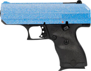 Hi-Point 916BLSP C9 9mm Luger 8+1 3.50″ Black Steel Barrel Hydro-Dipped Blue Sparkle Serrated Slide Black Polymer Frame Black Polymer Grips Right Hand