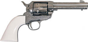 CIMARRON FRONTIER .357 PW FS 4.75 ENGRAVED SILVER/BL WAL