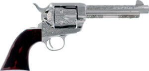 CIMARRON FRONTIER .357 PW FS 4.75 ENGRAVED SILVER/BL WAL