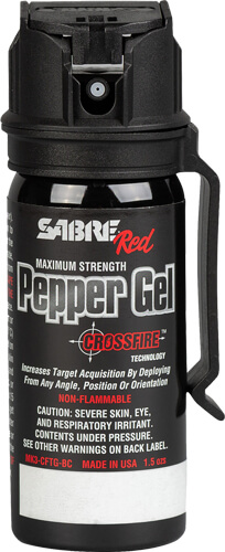 Sabre MK3CFTGBC Crossfire Pepper Gel 18 Bursts Range 18 ft Black