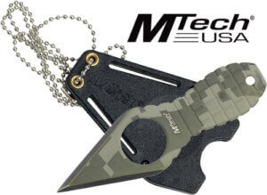 MC MTECH 2.25 SPEAR POINT NECK KNIFE W/SHEATH STONEWASH