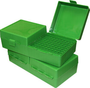 MTM AMMO BOX 9MM LUGER/.380ACP /9X18 200-ROUNDS GREEN