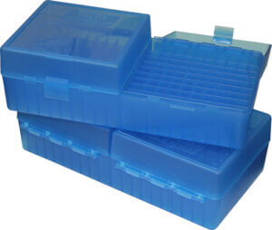 MTM AMMO BOX SMALL RIFLE 200-ROUNDS FLIP TOP STYLE BLUE