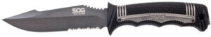 SOG KNIFE SEAL STRIKE 4.9 FXD BLACK SERRATED W/MOLDED SHEATH