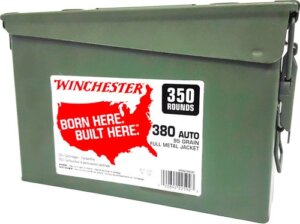WINCHESTER 380ACP (CASE OF 2) AMMO CAN 2/350RD 95GR FMJ RN
