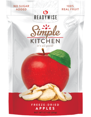 ReadyWise SK05910 Simple Kitchen Freeze Dried Fruit Sweet Apples 1 Serving Pouch 6 Per Case
