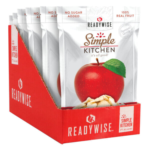ReadyWise SK05910 Simple Kitchen Freeze Dried Fruit Sweet Apples 1 Serving Pouch 6 Per Case