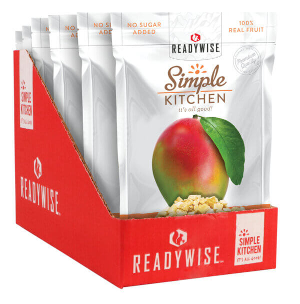 ReadyWise SK05911 Simple Kitchen Freeze Dried Fruit Mango 1 Serving Pouch 6 Per Case