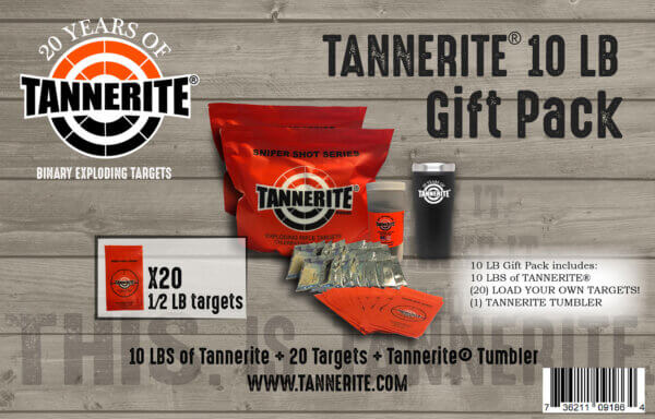 Tannerite GIFTPACK Thermal Tumbler Gift Pack Impact Enhancement Explosion White Vapor Centerfire Rifle Firearm 10 lb Includes Tumbler 20 Targets