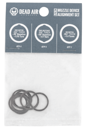 Dead Air DA001 Shim Kit 1/2″-28 tpi 3 Different Shim Thicknesses Included (.004″ .006″ .060″)