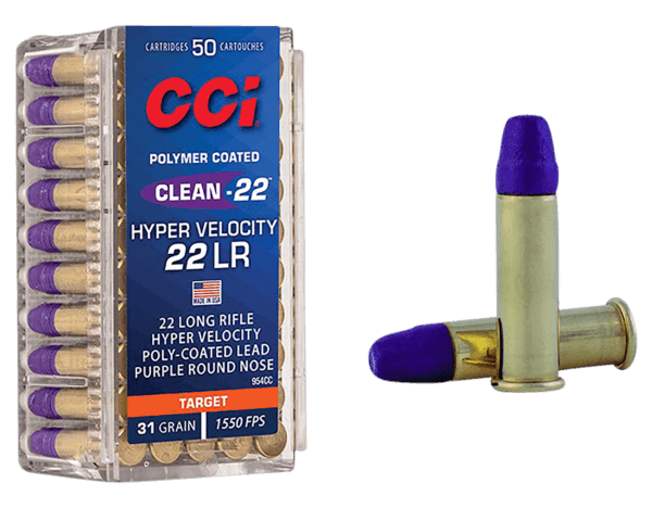 CCI 954CC Clean-22 Hyper Velocity 22 LR 31 gr LN Purple 50rd Box