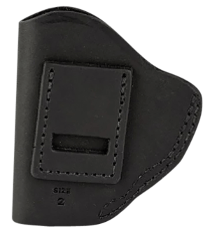 Uncle Mikes-leather(1791) UMIWB4MBLR Inside the Waistband Holster IWB Size 04 Matte Black Leather Belt Clip Fits Glock 17/19 Right Hand