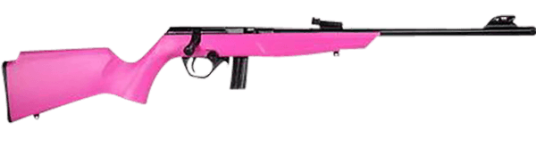 Rossi  RB22  Compact 22 LR 10+1  16 Matte Black Button Rifled Free Floating Steel Barrel  Matte Black Stainless Steel Receiver  Pink Monte Carlo Stock  Right Hand”