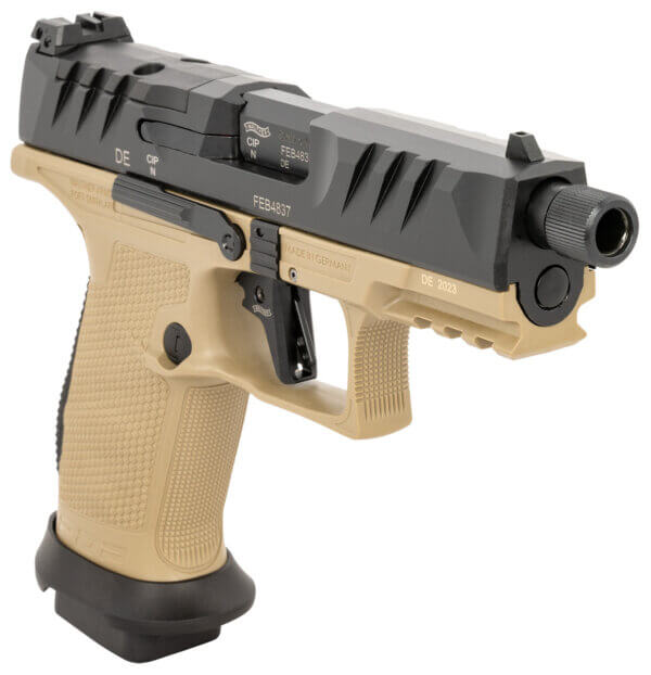Walther Arms 2877520 PDP Compact Pro SD 9mm Luger 15+1 4.60″ Threaded Barrel Black Optic Cut/Serrated Slide FDE Polymer Frame with Pic. Rail Performance Duty Textured Polymer Grip Flared Magwell