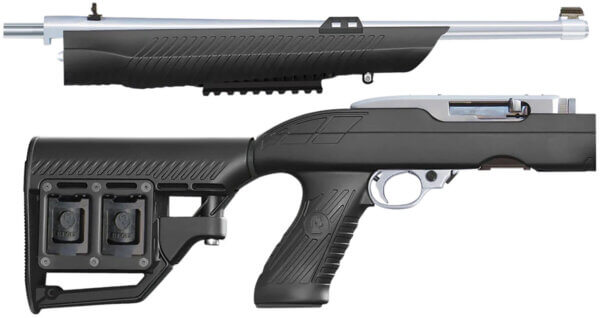 ADAPTIVE TACTICAL AT02020 Tac-Hammer RM4 Black Synthetic Adjustable Stock with Magazine Compartments Stowaway Accessory Rail Fits Ruger 10/22 Takedown (Factory Tapered Barrel)