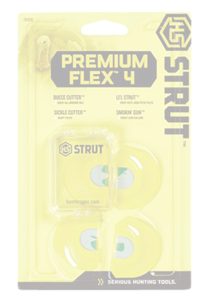 HS Strut STR05930 Premium Flex 4 Diaphragm Call Attracts Turkey Species Yellow Contains 4 Calls