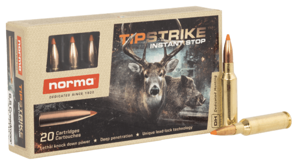 Norma Ammunition 20166512 Dedicated Hunting Tipstrike 6.5 Creedmoor 140 gr 20rd Box
