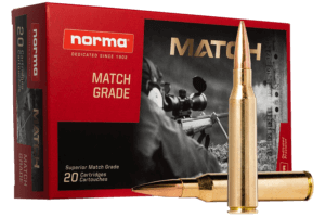 Norma Ammunition 10185442 Dedicated Precision Golden Target Match 338 Norma Mag 250 gr Hollow Point Boat-Tail (HPBT) 20rd Box