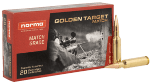 Norma Ammunition 10166522 Dedicated Precision Golden Target Match 6.5 Creedmoor 143 gr BTHP 20rd Box