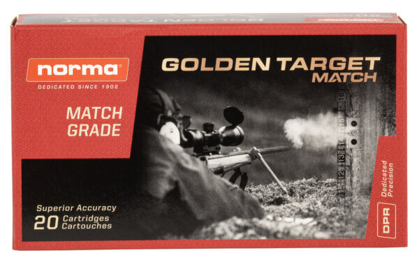 Norma Ammunition 10177432 Dedicated Precision Golden Target Match 308 Win 168 gr BTHP 20rd Box