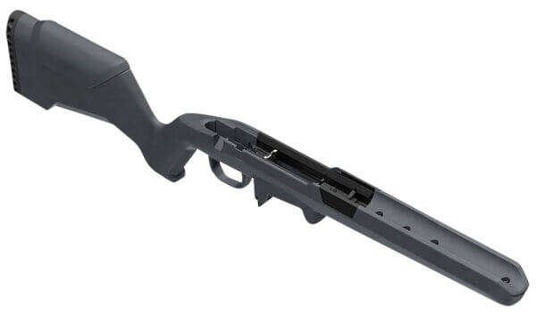 Magpul MAG1354-GRY Hunter Lite Stock Gray Synthetic with Aluminum V-Bedding  AICS Mag Well  Integral Swivel Studs  Cheek Riser & LOP Spacers  Fits Short Action Savage Axis Up To Medium Palma Barrel Contour