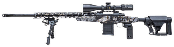 Howa HCRA308SKY M1500 APC Chassis 308 Win 24″ Heavy Barrel 10+1 (3) Kryptek Skyfall Camo Luth-AR MBA-4 Stock with Aluminum Chassis 4-16×50 Scope Bipod & 2 Grips