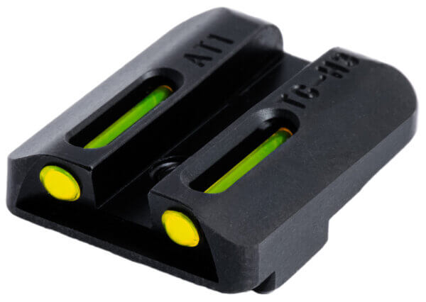 TruGlo TGTG131AT1Y TFO Black | Green Tritium & Fiber Optic Front Sight Yellow Tritium & Fiber Optic Rear Sight