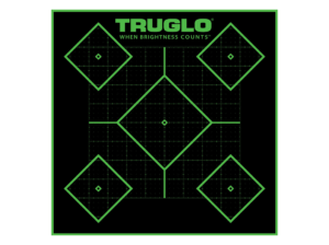 TruGlo TGTG16A12B Tru-See Gunslinger Target Black/Green Self-Adhesive Heavy Paper Universal Fluorescent Green 12 Pack