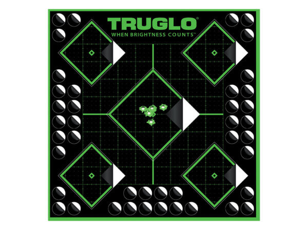 TruGlo TGTG14A25BB Tru-See Diamond Target Black/Green Self-Adhesive Heavy Paper Universal Fluorescent Green 25 Pack