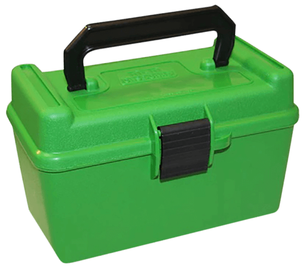 MTM Case-Gard H50RMAG10 Deluxe Ammo Box for 7mm Rem/Mag 300 Win Mag Green Polypropylene 50rd