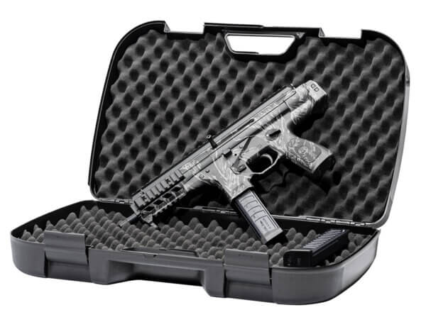 Beretta USA JPMXSTG30 PMXs  9mm Luger 30+1 (2) 6.90″ Threaded Barrel  Limited Edition Black & Gray Tiger Stripe  QD End Plate  Picatinny Handgaurd  Ambi Controls