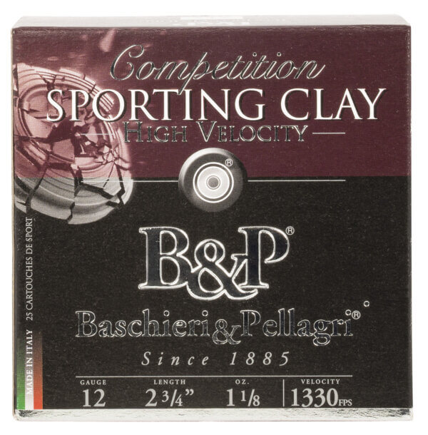 B&P 12B8SH75 Sporting Clay  12 Gauge 2.75 1 1/8 oz 7.5 Shot 25rd Box”