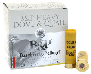 B&P 20BD8 Dove & Quail  20 Gauge 2.75″ 1 oz 8 Shot 25rd Box