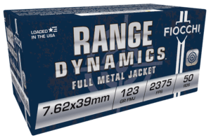 Fiocchi 762X39A Range Dynamics Rifle 7.62x39mm 123 gr Full Metal Jacket (FMJ) 50rd Box
