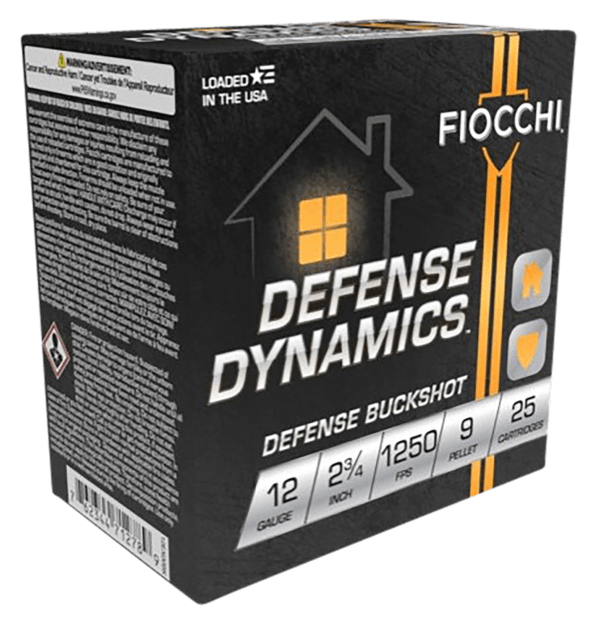 Fiocchi 12EX9P Defense Dynamics Defense Buckshot 12 Gauge 2.75″ 25rd Box
