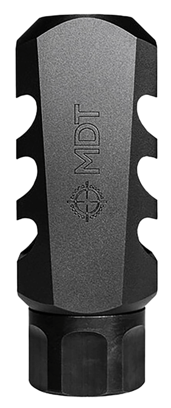 Mdt Sporting Goods Inc 103516BLK Elite Muzzle Brake  30 Cal (7.62mm)  Black Steel  3 Port  5/8-24 tpi”