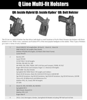Comp-Tac C574QH002N00N QH IWB Size 02 Black Kydex Belt Clip Compatible w/Ruger SR9/Beretta APX/Glock 40/22 Gen5 Belt 1.50″ Wide Right Hand