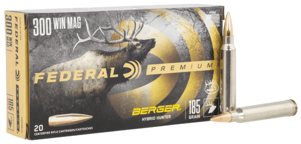 Federal P300WBCH1 Premium Hunting 300 Win Mag 185 gr Berger Hybrid Hunter 20rd Box