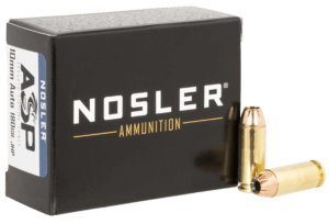Nosler 51400 Assured Stopping Power Target 10mm Auto 180 gr Jacketed Hollow Point (JHP) 20rd Box