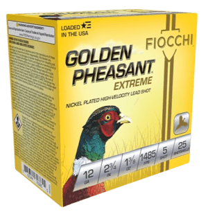Fiocchi 12GPX5 Golden Pheasant Extrema 12 Gauge 2.75″ 1 3/8 oz 5 Shot 25rd Box