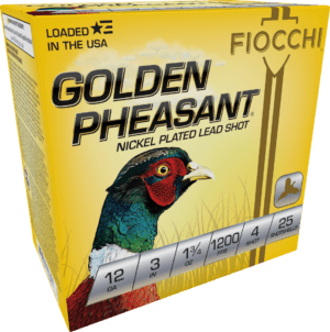 Fiocchi 123GP4 Golden Pheasant Extrema 12 Gauge 3″ 1 3/4 oz 4 Shot 25rd Box