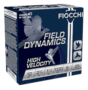 Fiocchi 16HV5 Field Dynamics High Velocity 16 Gauge 2.75″ 1 1/8 oz 1300 fps 5 Shot 25rd Box