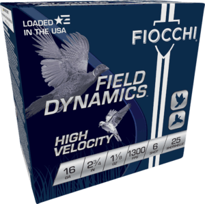 Fiocchi 16HV75 Field Dynamics High Velocity 16 Gauge 2.75″ 1 1/8 oz 1300 fps 7.5 Shot 25rd Box