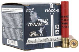 Fiocchi 410HV6 Field Dynamics High Velocity 410 Gauge 3″ 11/16 oz 1140 fps 6 Shot 25rd Box