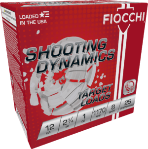 Fiocchi 12SD1L8 Shooting Dynamics Target 12 Gauge 2.75″ 1 oz 1170 fps 8 Shot 25rd Box