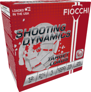 Fiocchi 12SD1H75 Shooting Dynamics Target 12 Gauge 2.75″ 1 oz 1200 fps 7.5 Shot 25rd Box